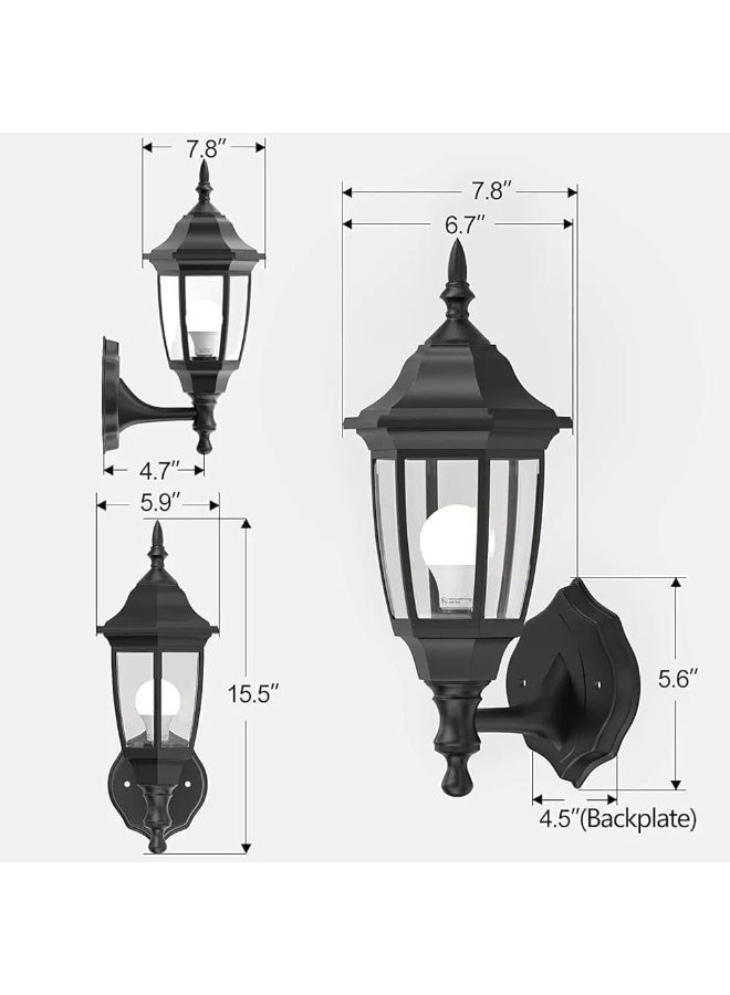 المفتاحة مصباح جداري LED خارجي فريد من نوعه - عبوة من قطعتين، مصابيح إضاءة خارجية مقاومة للماء، بلاستيك مقاوم للتآكل، مصابيح أمان للجراج، الشرفة الأمامية، الحديقة، الفناء، الساحة - Image 3